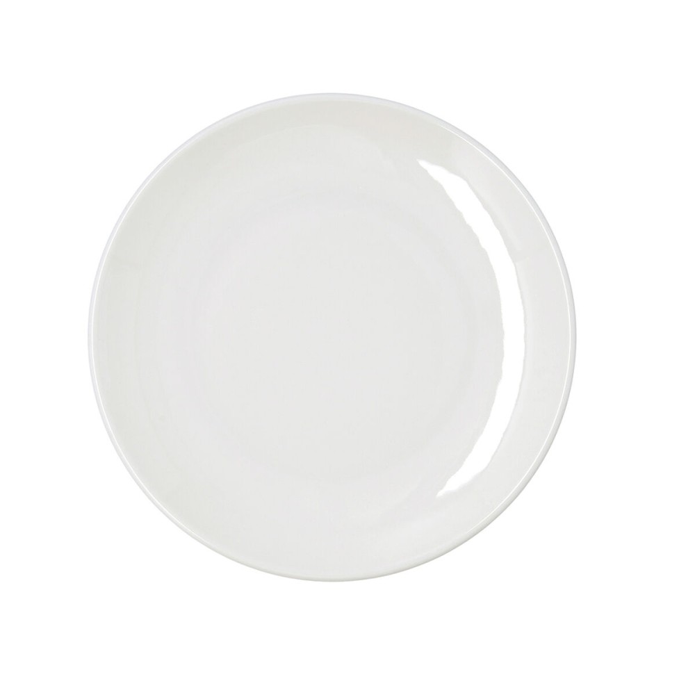Flat Plate Bidasoa Harmony Hydrozero White Ceramic Ø 25 cm (6 Units)