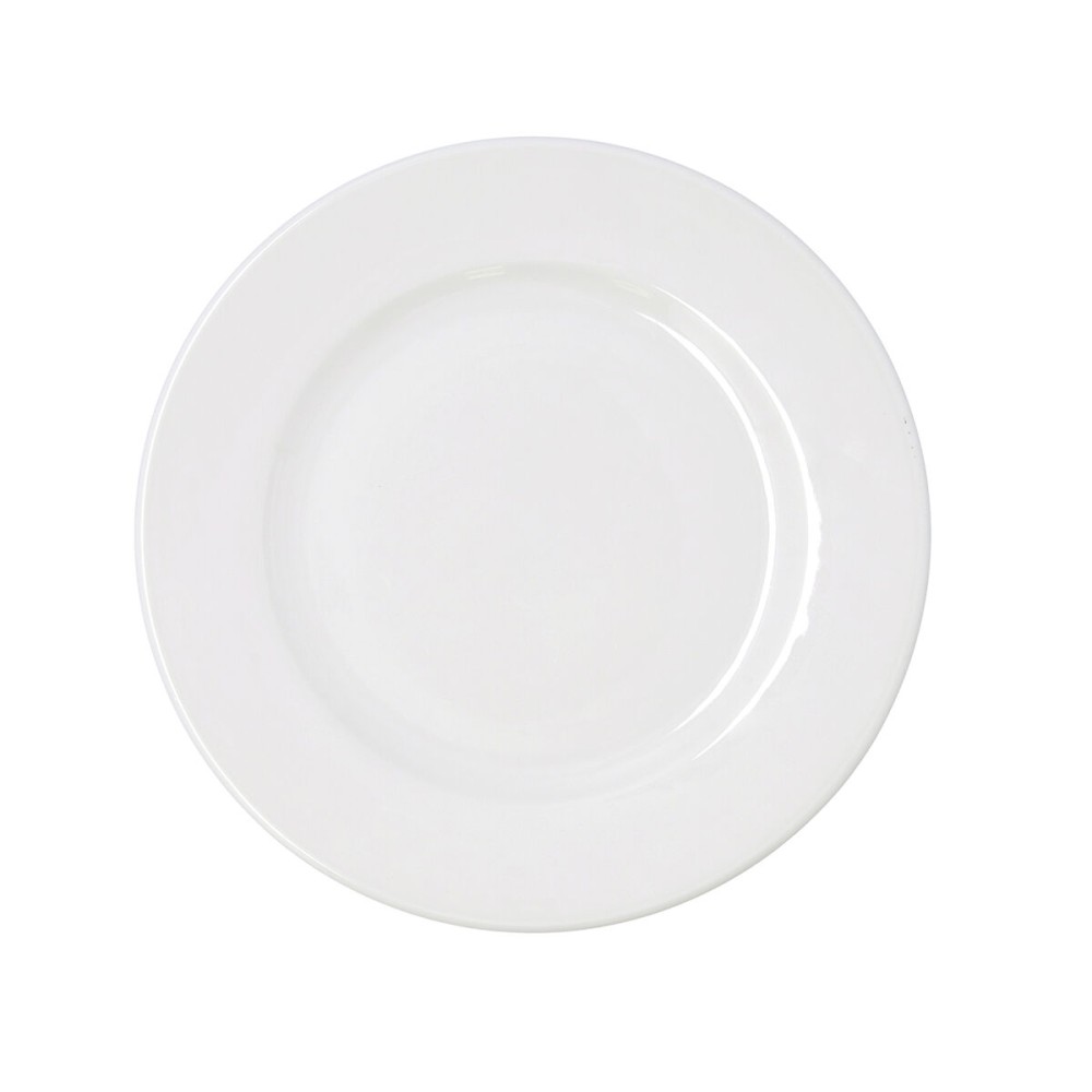 Flat Plate Bidasoa Serenity Hydrozero White Ceramic Ø 27 cm (6 Units)