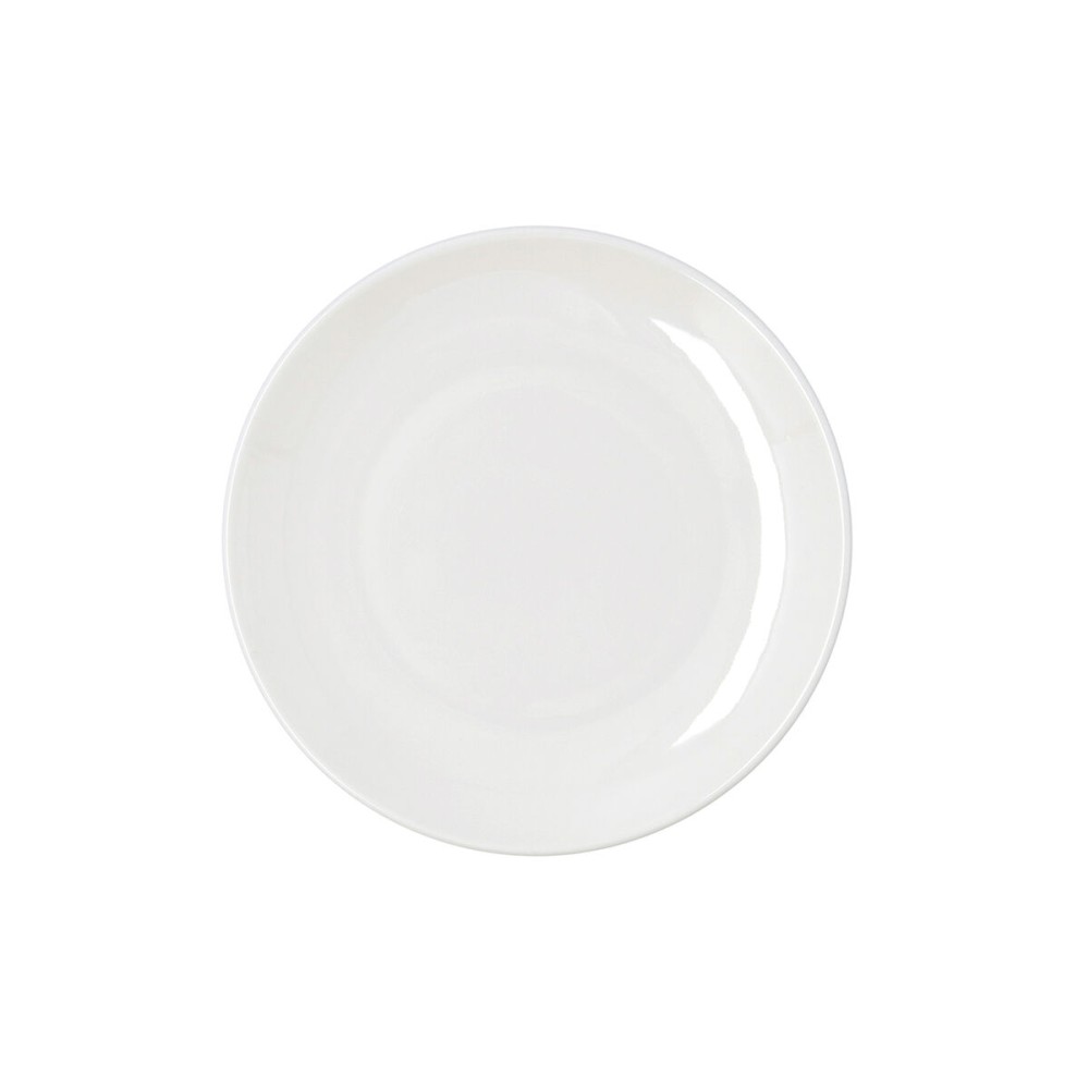 Flat Plate Bidasoa Harmony Hydrozero White Ceramic Ø 21 cm (6 Units)