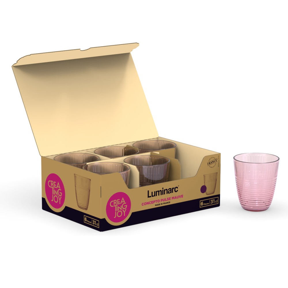 Wasserglas Luminarc Concepto Rosa Glas 310 ml (6 Stück)