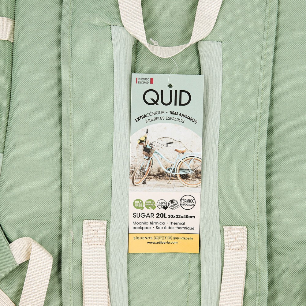 Cooler Backpack Quid Sugar Green Textile 20 L 30 x 22 x 4 cm (6 Units)