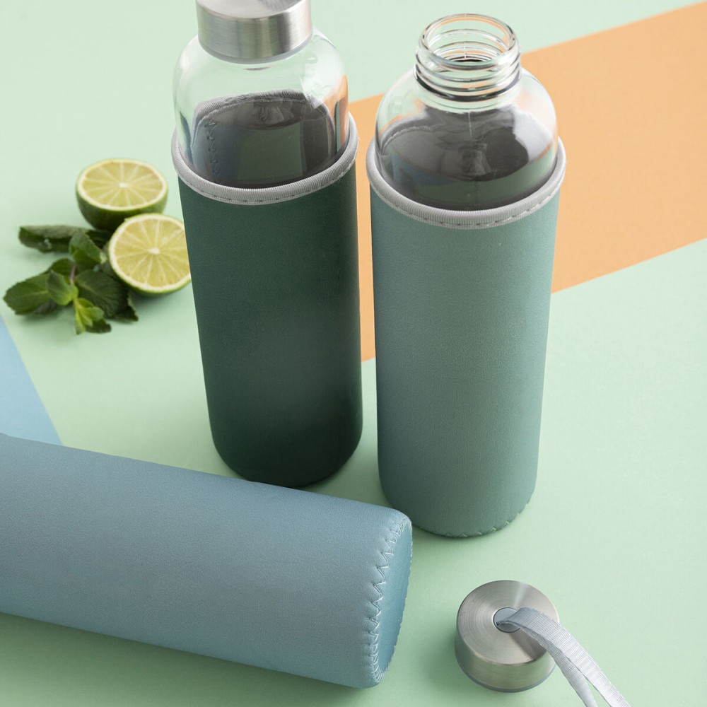 Water bottle Quid Quidate Blue Glass 600 ml (12 Units)