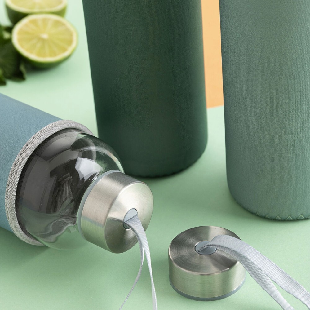 Water bottle Quid Quidate Grey Glass 600 ml (12 Units)