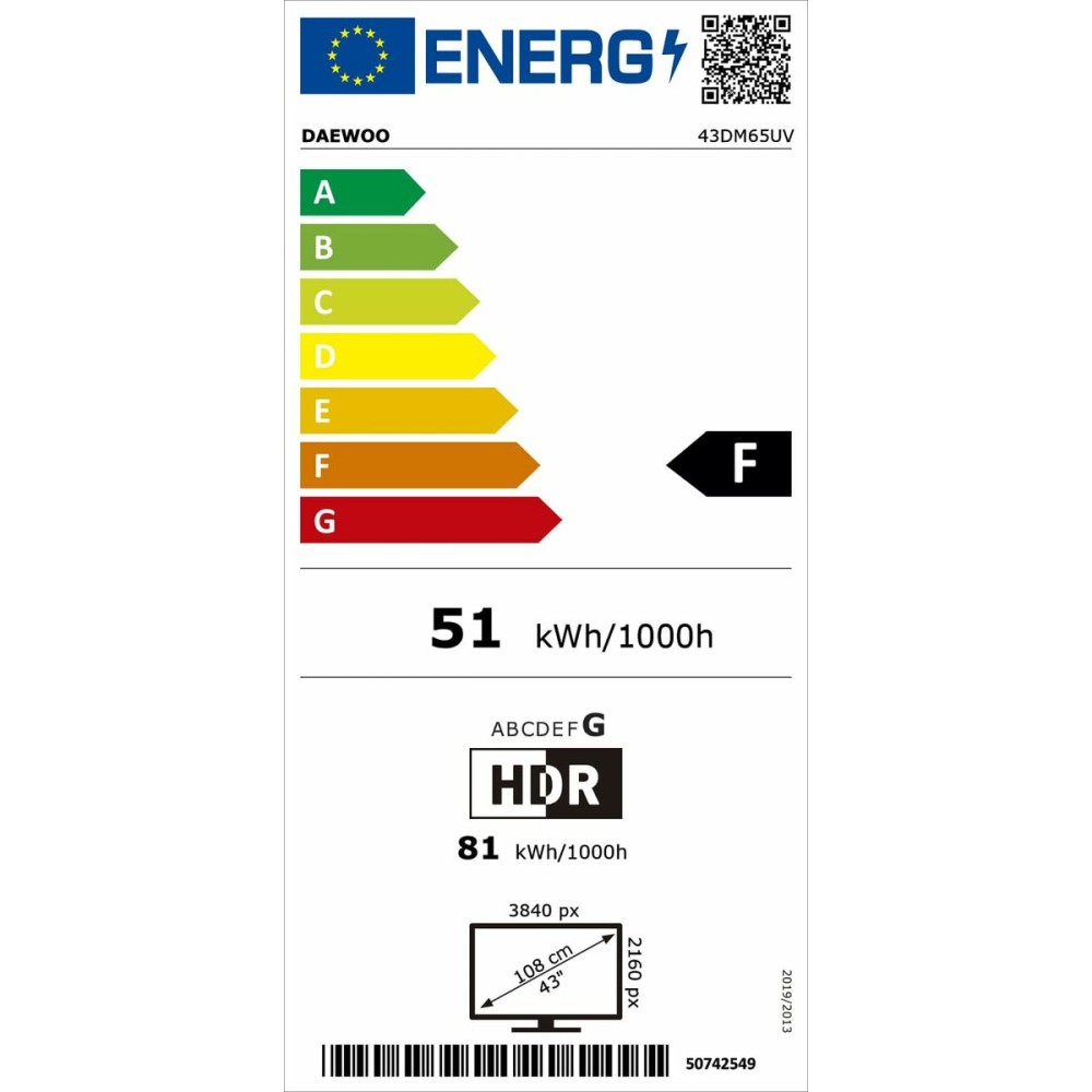 TV intelligente Daewoo 43DM65UV 43" 4K Ultra HD LED
