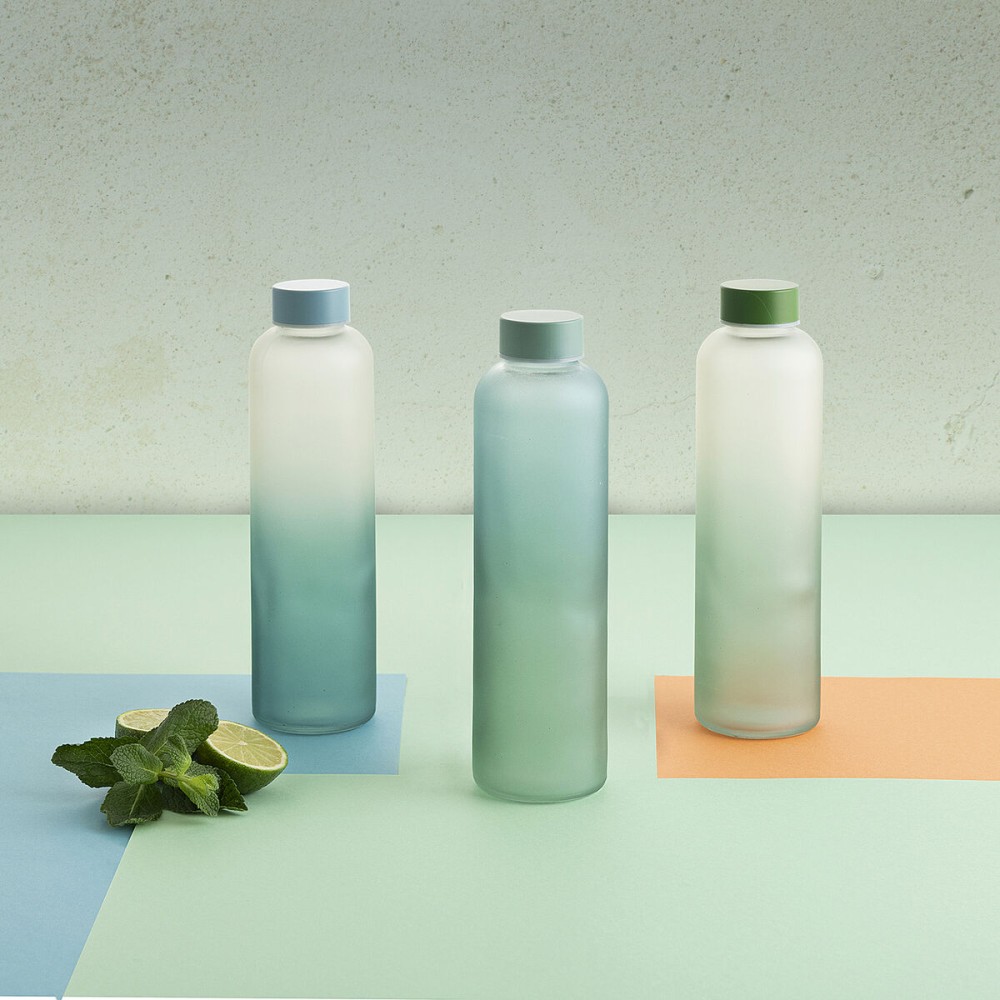 Water bottle Quid Quidate Turquoise Glass 600 ml (12 Units)