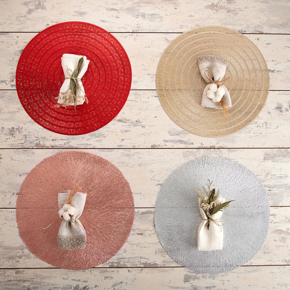 Table Mat Quid Habitat Silver Plastic Ø 38 cm (12 Units)