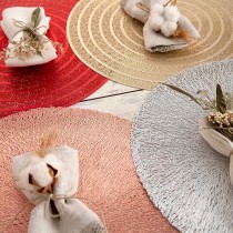 Table Mat Quid Habitat Silver Plastic Ø 38 cm (12 Units)