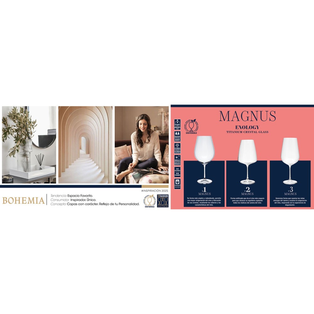 Wine glass Bohemia Crystal Magnus Nº 2 Glass 750 ml (6 Units)