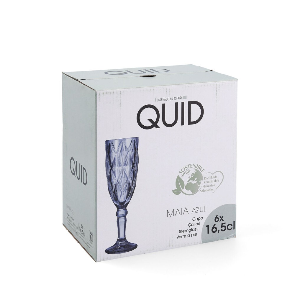 Coupe de champagne Quid Maia Bleu verre 165 ml (6 Unités)