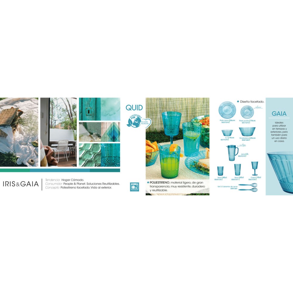 Jug Quid Gaia Turquoise Plastic 2 L (6 Units)