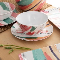 Plateau apéritif Quid Acuarela Rose 25 x 15 x 2 cm (12 Unités)