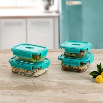 Lunchbox hermetisch Luminarc Turquesa türkis Glas 820 ml (6 Stück)