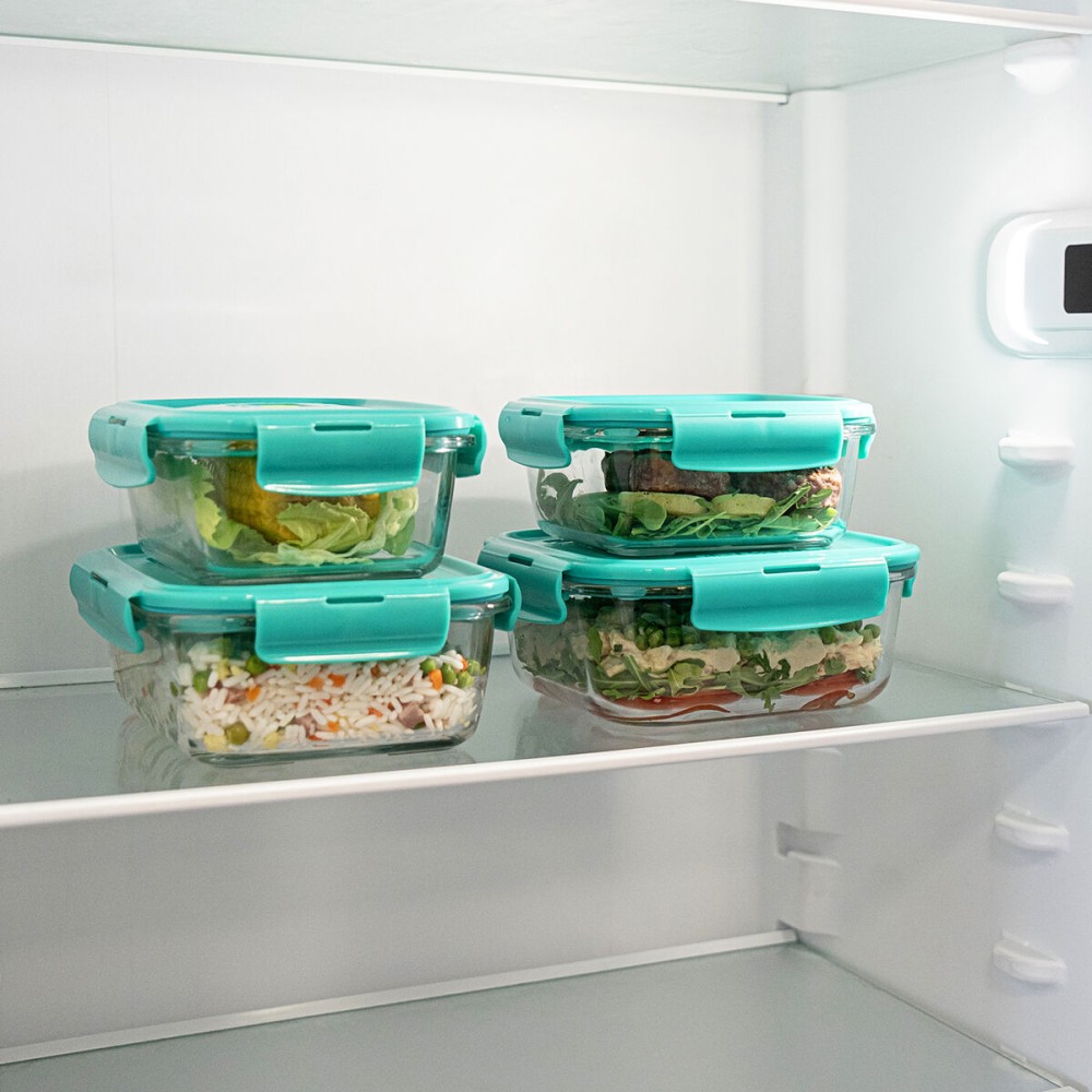 Lunchbox hermetisch Luminarc Turquesa türkis Glas 820 ml (6 Stück)
