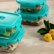 Boîte à lunch hermétique Luminarc Turquesa Turquoise verre 820 ml (6 Unités)
