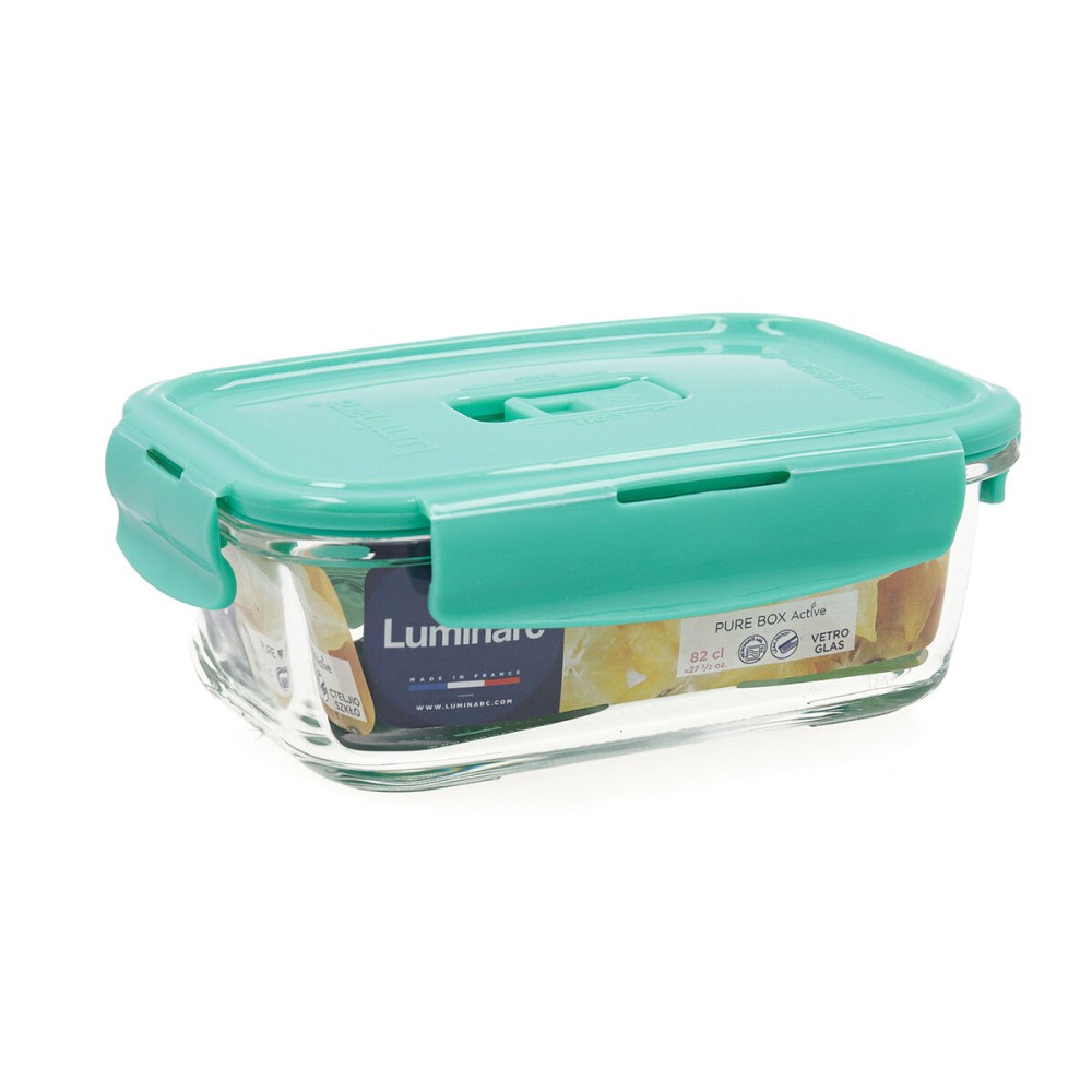 Lunchbox hermetisch Luminarc Turquesa türkis Glas 820 ml (6 Stück)