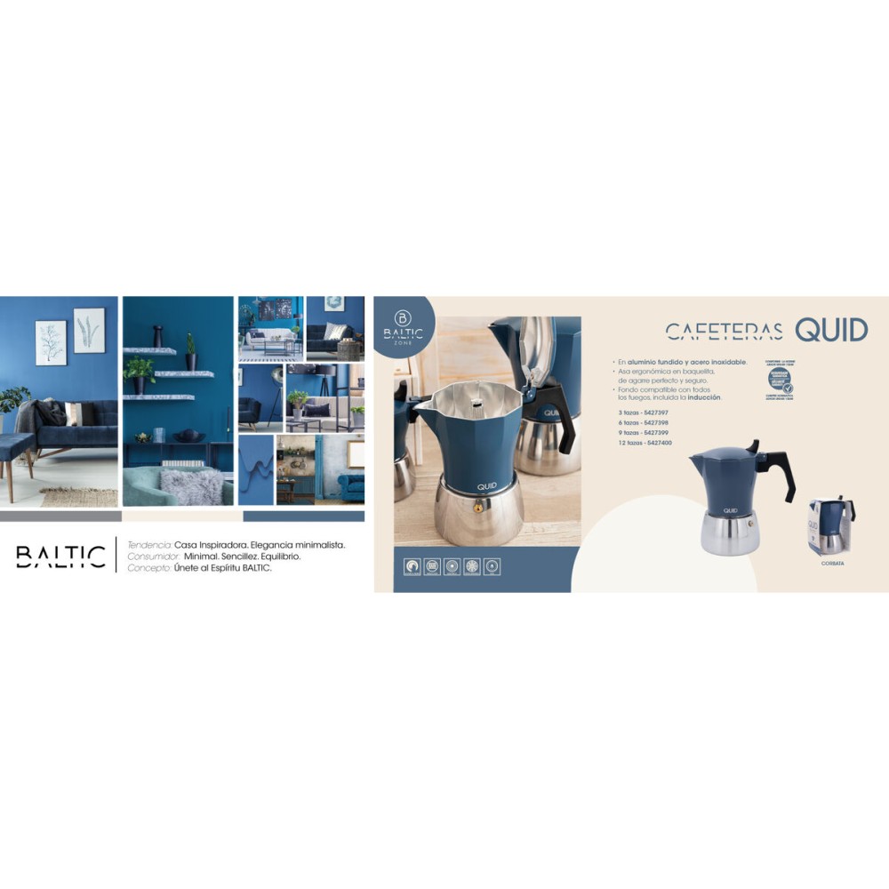 Cafetière Italienne Quid Baltic Blanc Métal 12 Tasses (6 Unités)