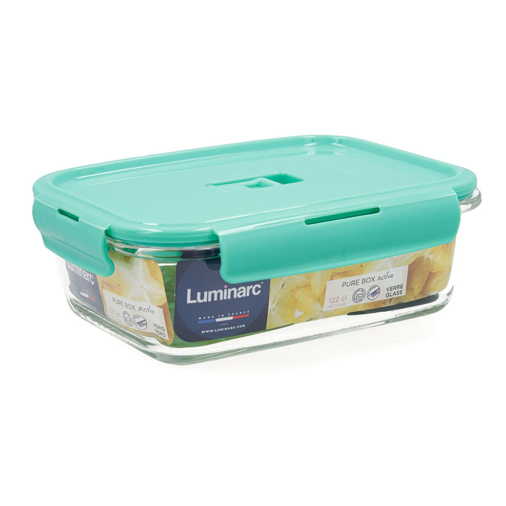 Lunchbox hermetisch Luminarc Turquesa türkis Glas 1,22 L (6 Stück)