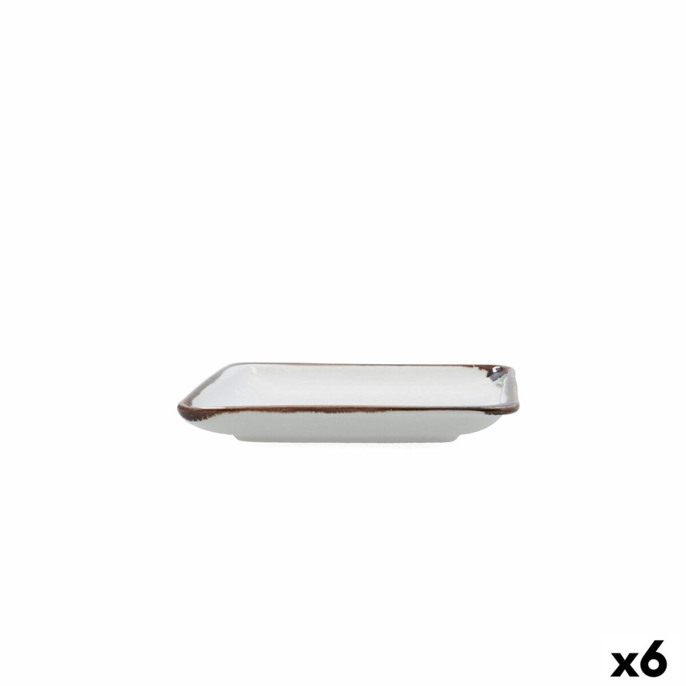 Tablett für Snacks Bidasoa Orion Hydrozero Weiß 15 x 15 cm (6 Stück)