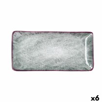 Tablett für Snacks Bidasoa Stela Weiß 25 x 12 cm (6 Stück)