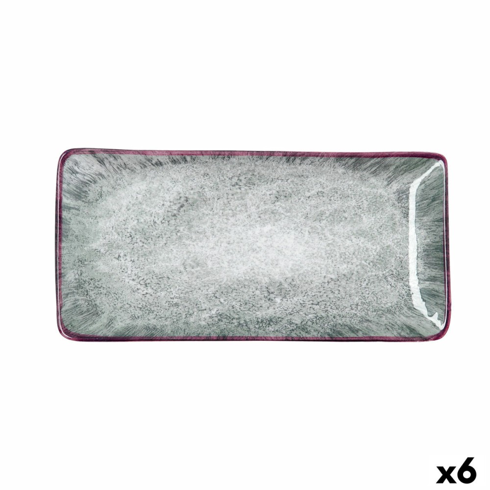 Tablett für Snacks Bidasoa Stela Weiß 25 x 12 cm (6 Stück)