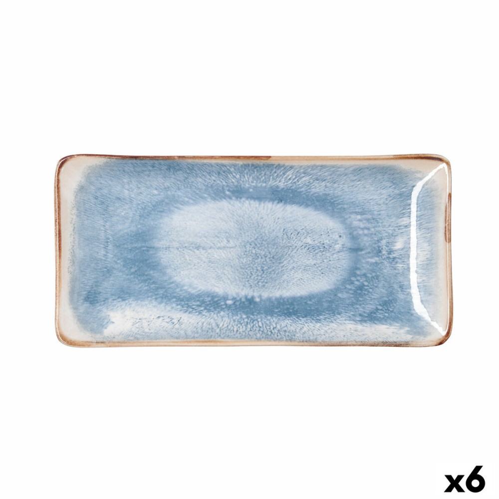 Tablett für Snacks Bidasoa Aura Weiß 25 x 12 cm (6 Stück)