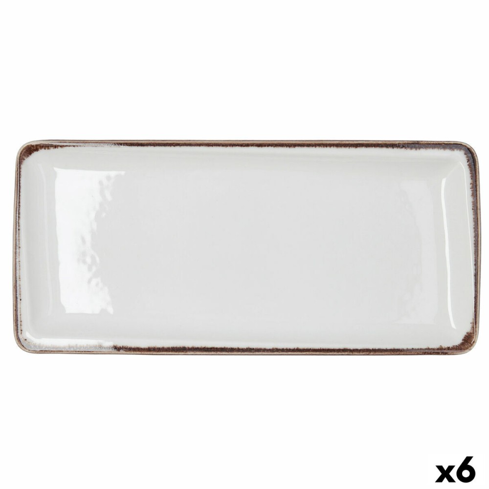Snack tray Bidasoa Orion Hydrozero White 34 x 16 cm (6 Units)