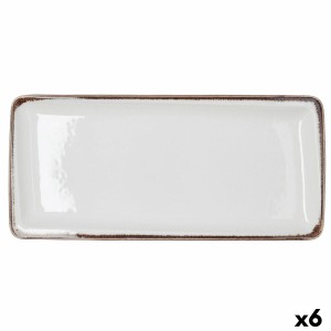 Snack tray Bidasoa Orion Hydrozero White 34 x 16 cm (6 Units)