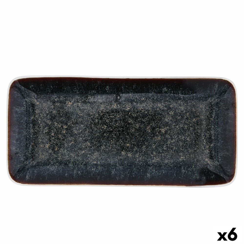 Tablett für Snacks Bidasoa Elite Braun 30 x 14,5 x 2,6 cm (6 Stück)