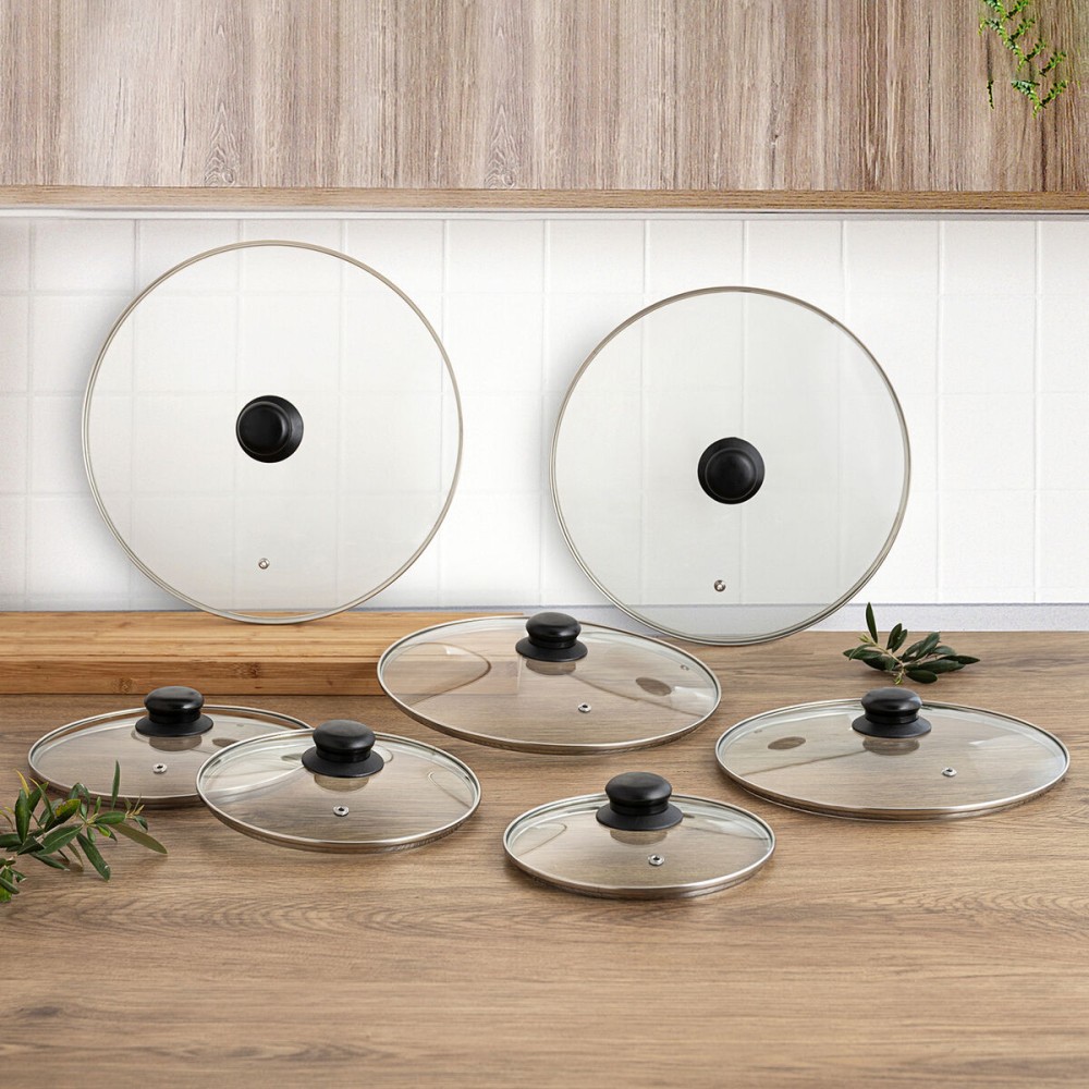 Pan lid Quid Renova Transparent Glass Ø 22 cm (6 Units)