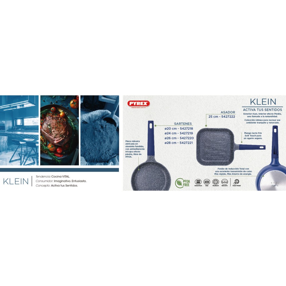 Pan Pyrex Klein Blue Metal Ø 24 cm (6 Units)