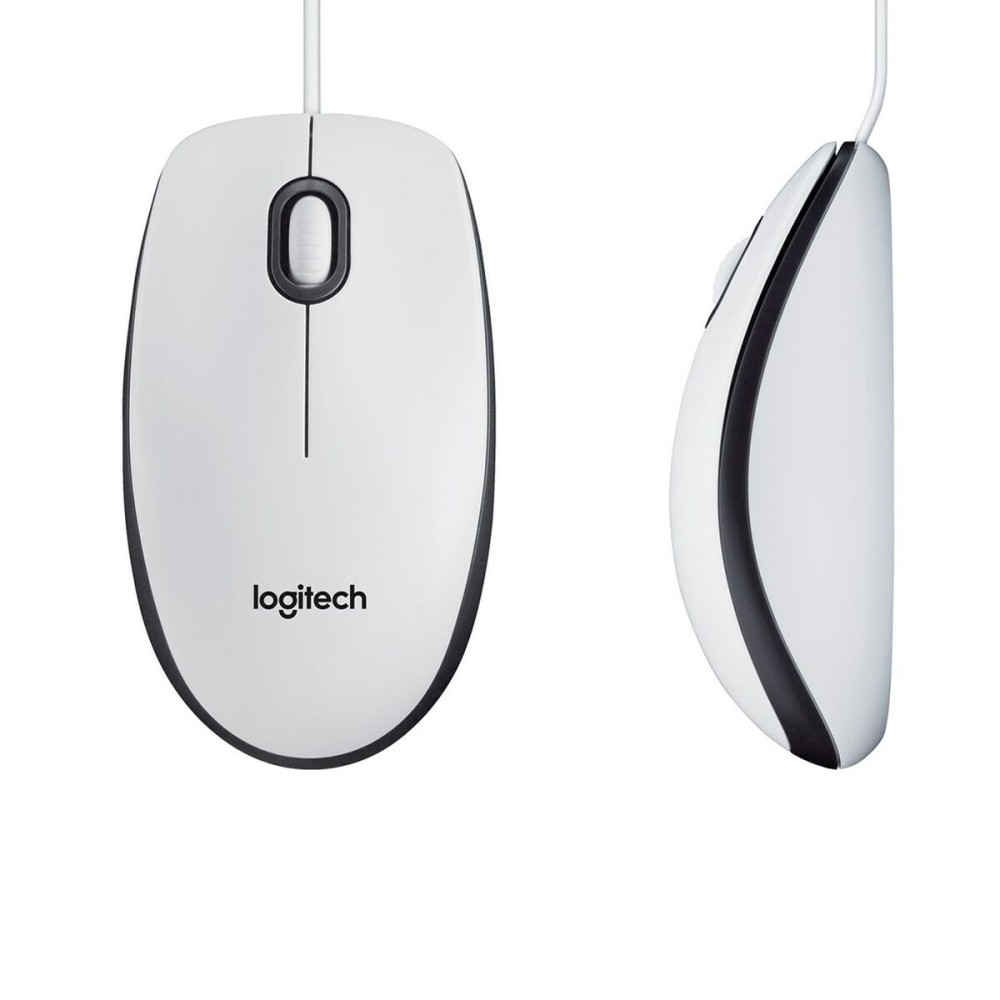 Mouse with Cable and Optical Sensor Logitech 910-006764 White 1000 dpi
