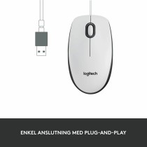 Mouse with Cable and Optical Sensor Logitech 910-006764 White 1000 dpi