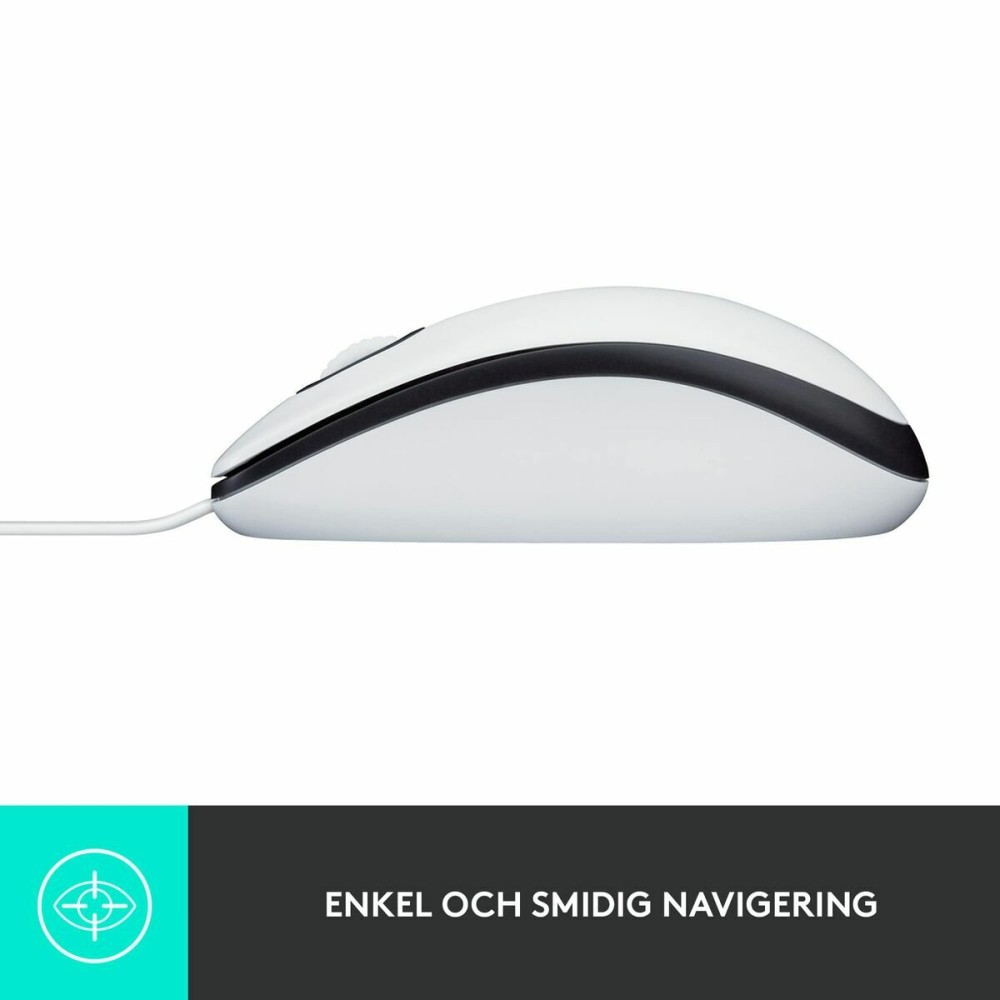 Mouse with Cable and Optical Sensor Logitech 910-006764 White 1000 dpi