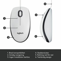 Mouse with Cable and Optical Sensor Logitech 910-006764 White 1000 dpi