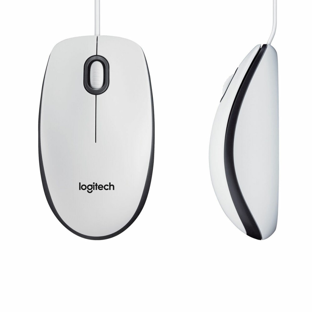 Mouse with Cable and Optical Sensor Logitech 910-006764 White 1000 dpi