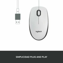 Mouse with Cable and Optical Sensor Logitech 910-006764 White 1000 dpi
