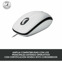Mouse with Cable and Optical Sensor Logitech 910-006764 White 1000 dpi