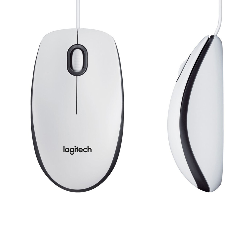 Mouse with Cable and Optical Sensor Logitech 910-006764 White 1000 dpi