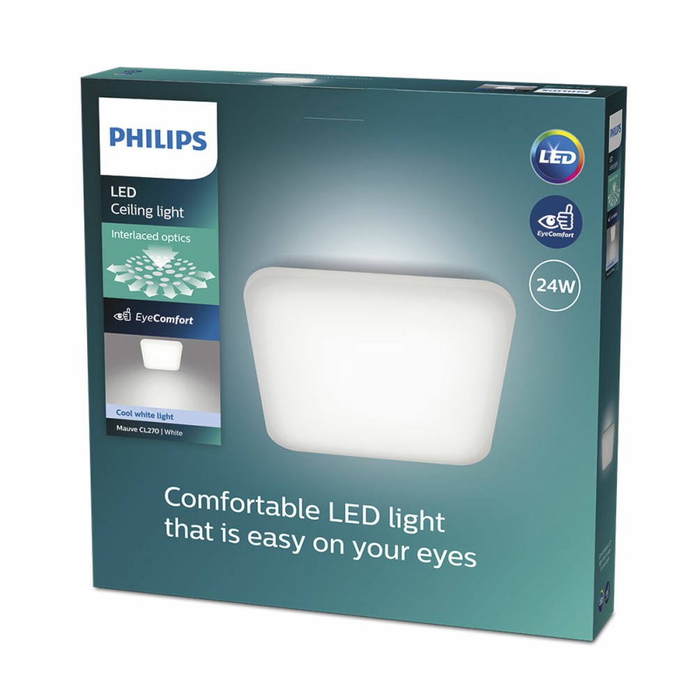 LED-Deckenleuchte Philips mauve 24 W 43 x 43 x 7,5 cm Weiß Metall (4000 K)