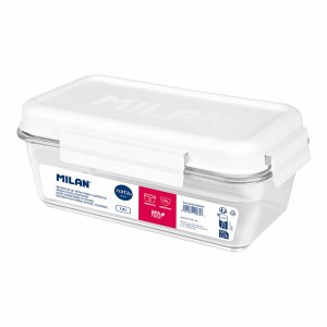 Lunchbox hermetisch Milan 1,2 L Weiß Durchsichtig Kunststoff rechteckig