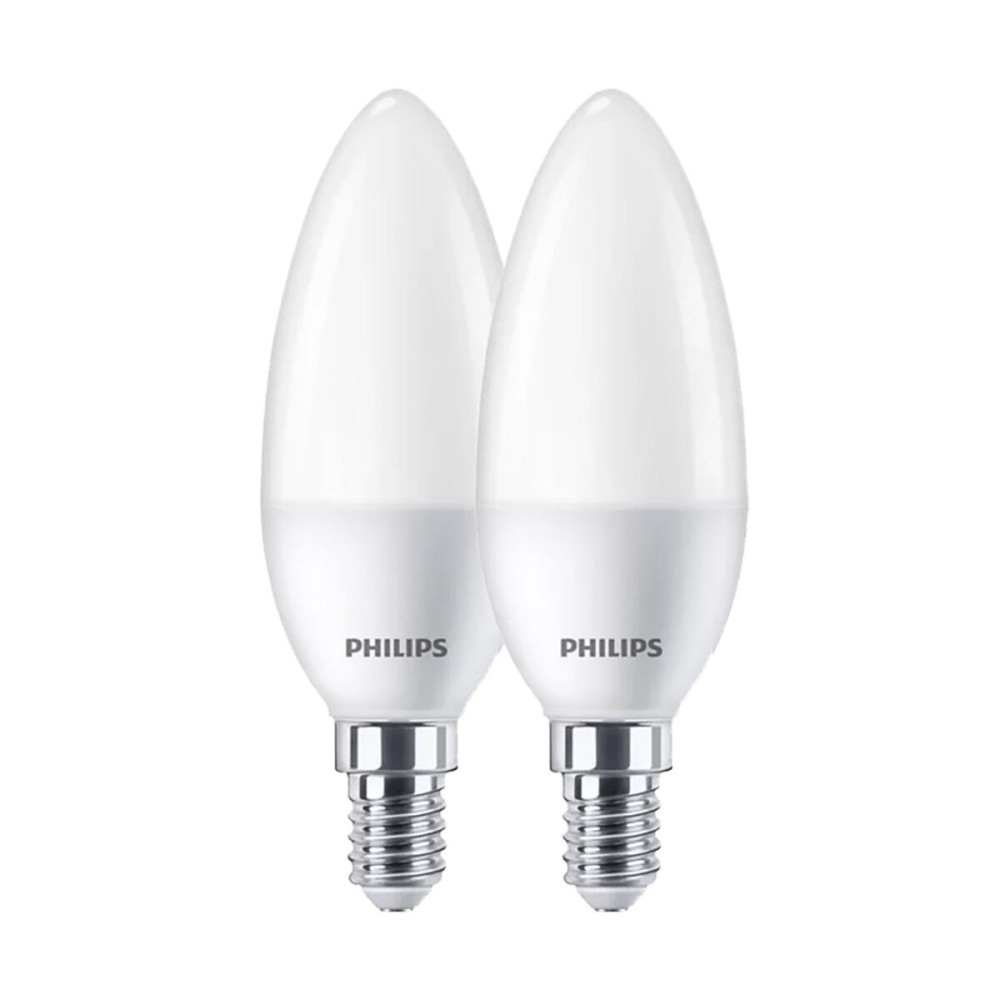 Kerzenförmige LED-Glühbirne Philips E 7 W E14 806 lm Ø 3,8 x 11,4 cm 2 Stück (4000 K)