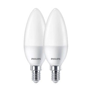 Kerzenförmige LED-Glühbirne Philips E 7 W E14 806 lm Ø 3,8 x 11,4 cm 2 Stück (4000 K)