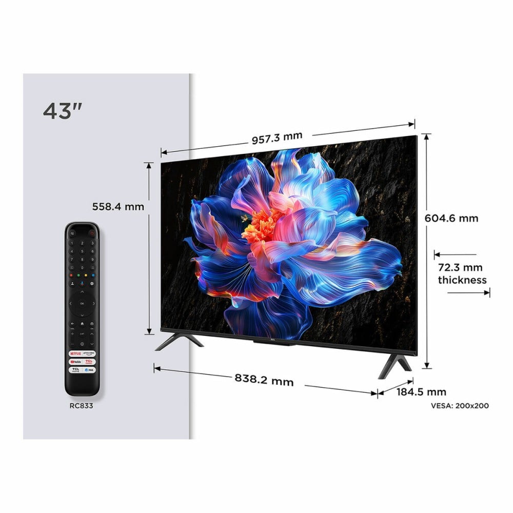 TV intelligente TCL 43P6K 43" 4K Ultra HD LED HDR D-LED