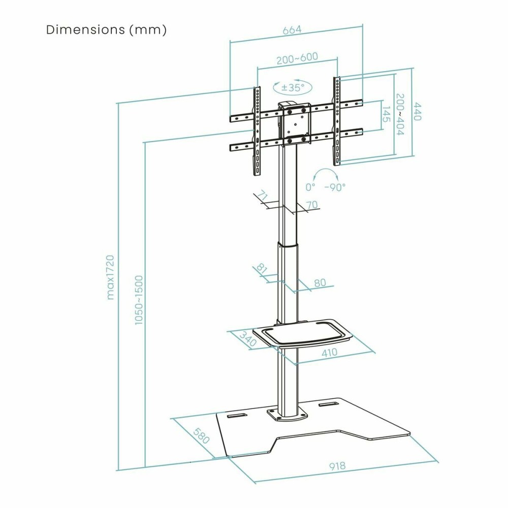 TV Mount TooQ FS2284M-B 37"-70" 70 Kg
