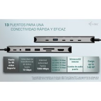 Hub USB i-Tec C31NANOTRIPLEDOCKPD Grau