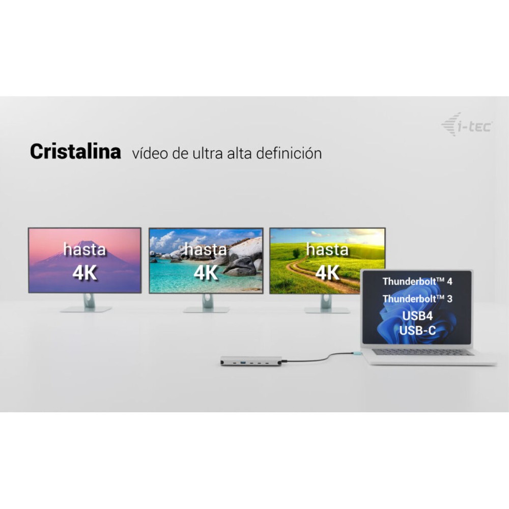 Hub USB i-Tec C31NANOTRIPLEDOCKPD Grau