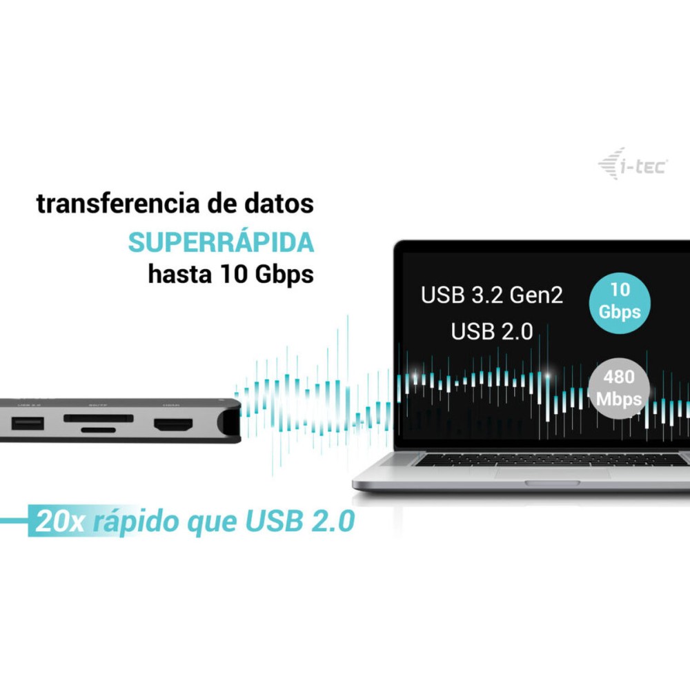 Hub USB i-Tec C31NANOTRIPLEDOCKPD Grau