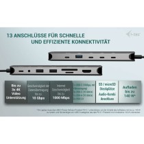 Hub USB i-Tec C31NANOTRIPLEDOCKPD Grau