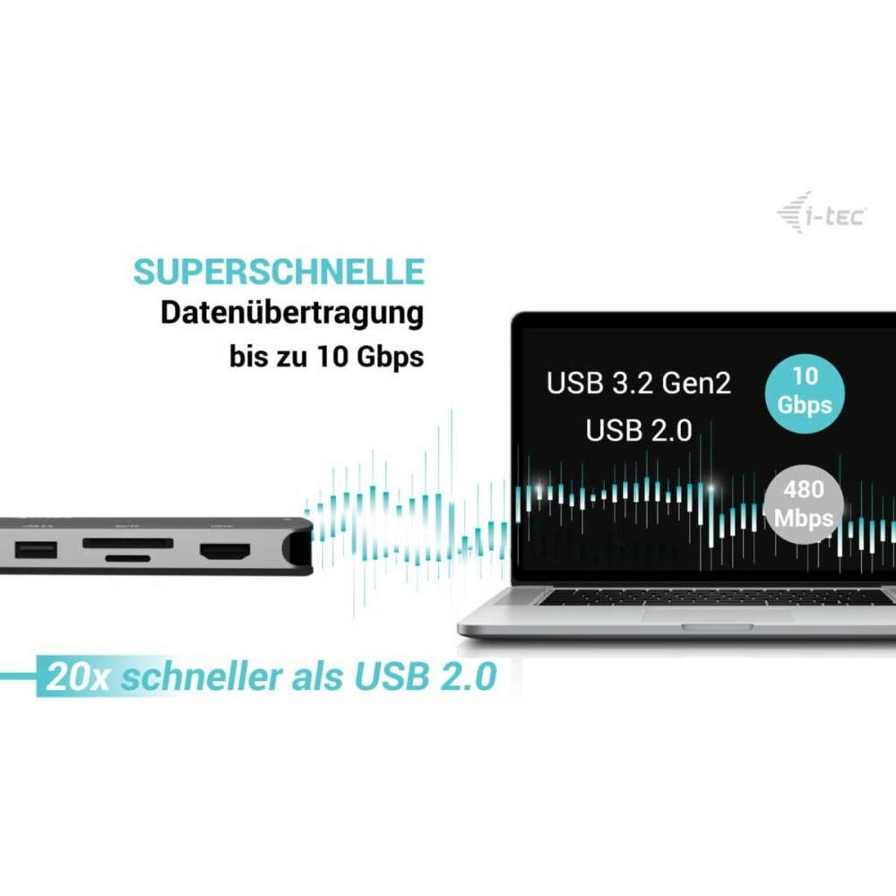 Hub USB i-Tec C31NANOTRIPLEDOCKPD Grau