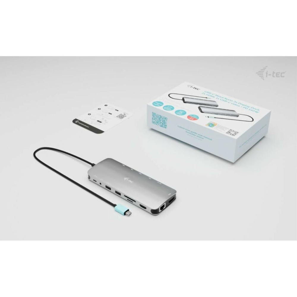 Hub USB i-Tec C31NANOTRIPLEDOCKPD Grau